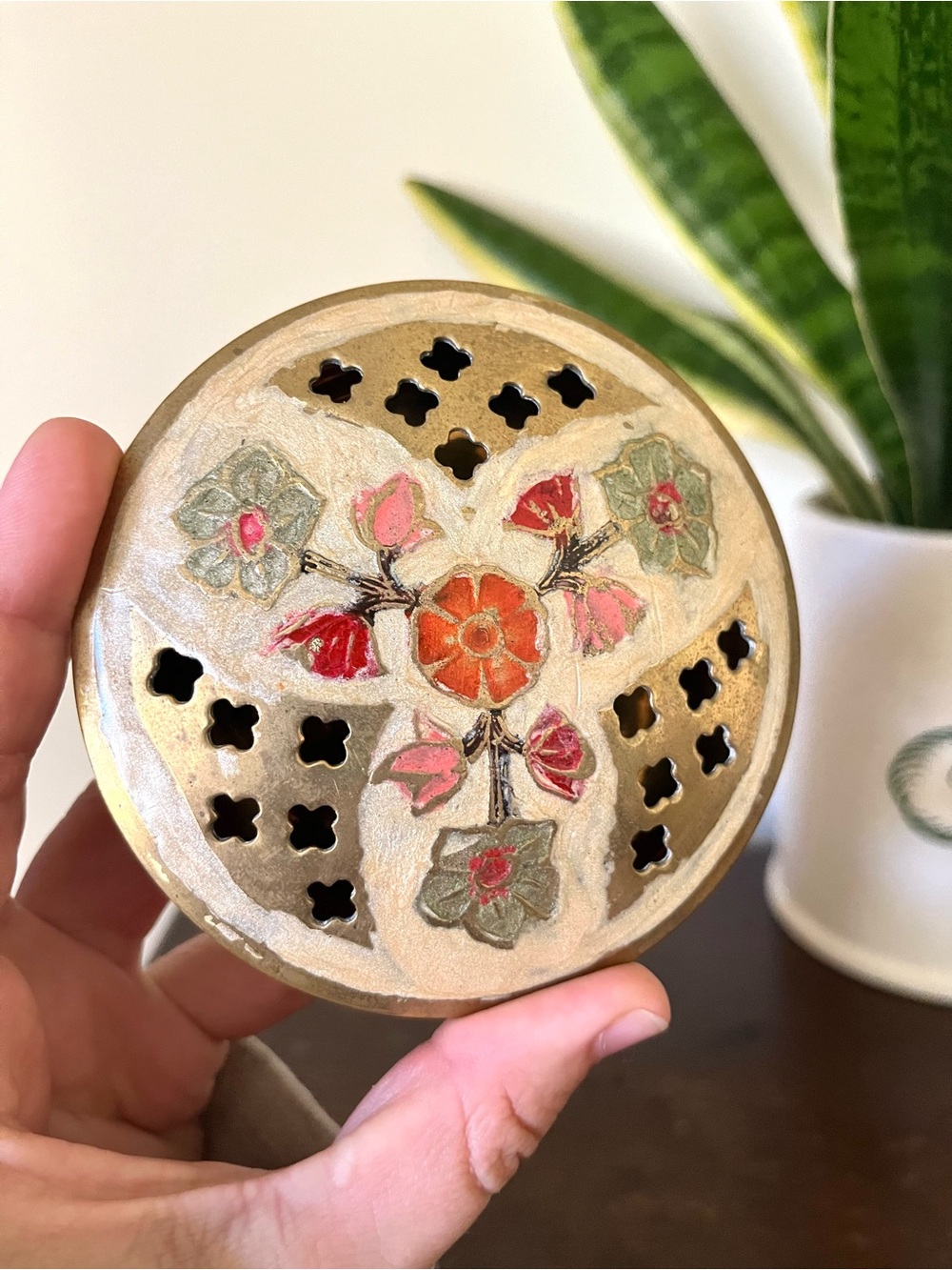Vintage Luxford Gifts Solid Brass Enamelled Trinket Dish